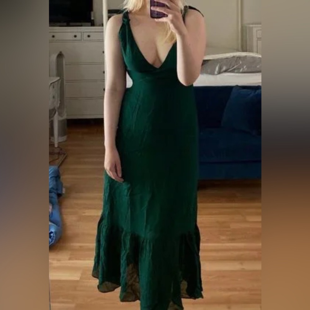 Reformation Deep Green Maxi Dress